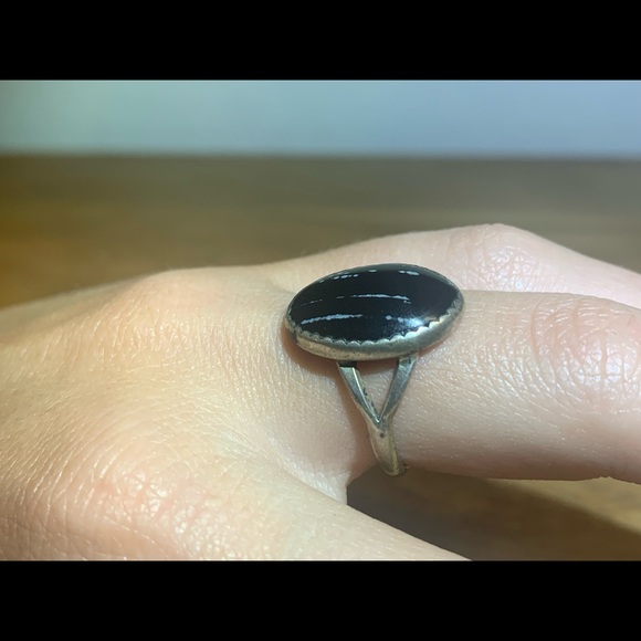 Sterling silver and snowflake obsidian ring - Picture 7 of 7